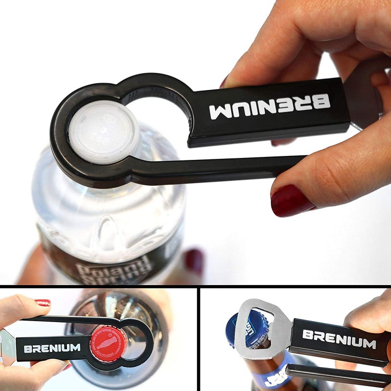 BRENIUM Multifunctional Bottle Opener for Water and Beer, Plastic Water Bottles, Twist-Off, for Weak Hands, Seniors, Elderly, Rheumatoid Arthritis, Botle Gripper, Ergonomic - Image 1